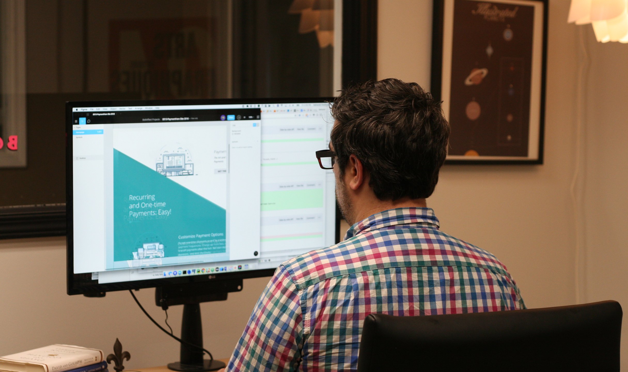 Nate building software on his computer