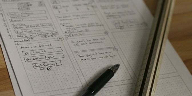 Hand drawn wireframes