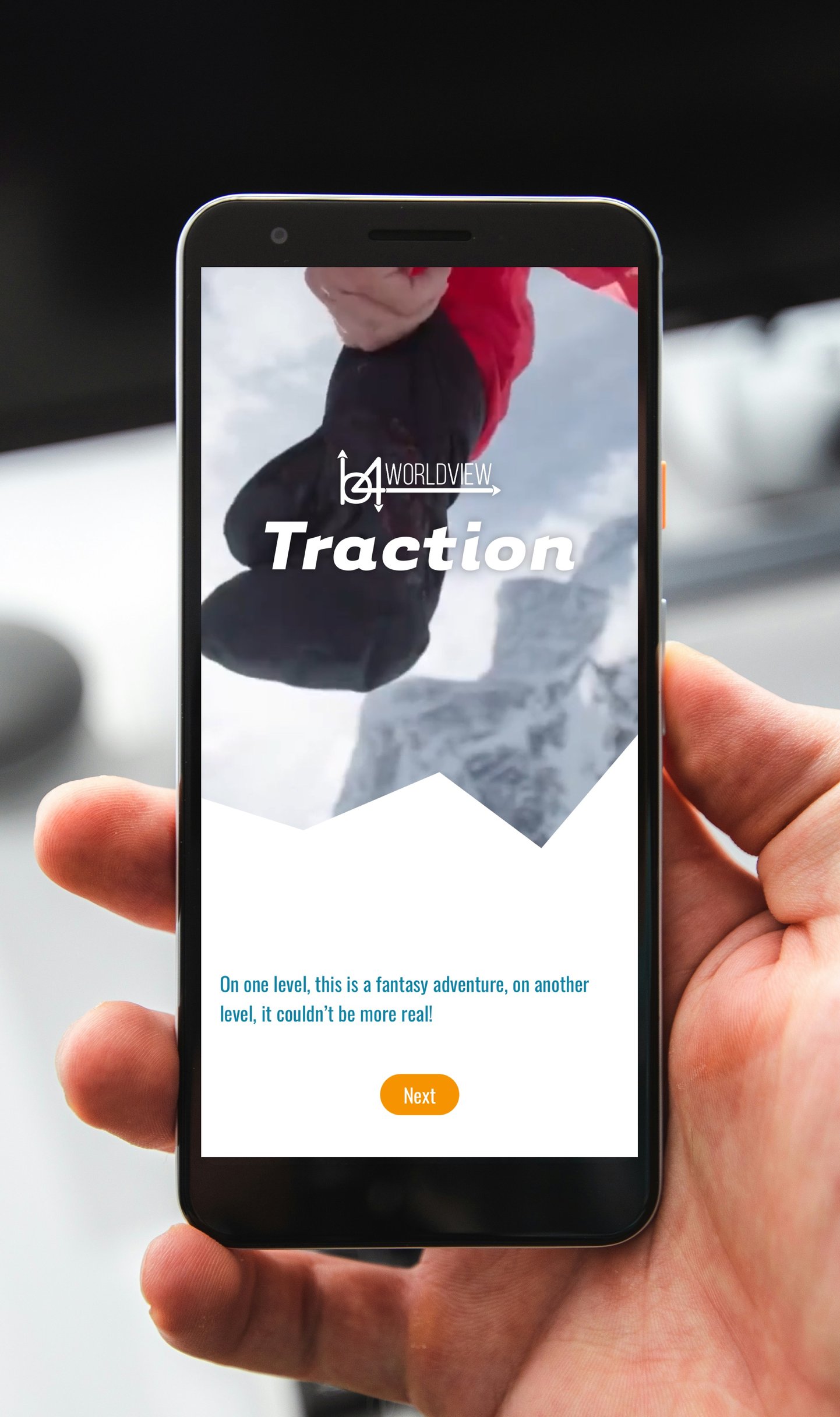 Traction app landing screen on android phone